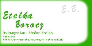 etelka borocz business card